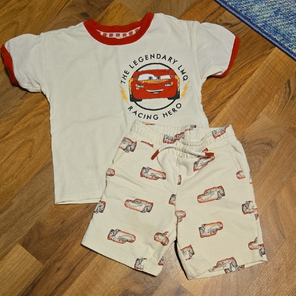 Disney Red & White Racing Hero Tee and Shorts Set